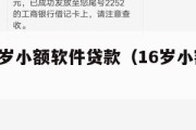 满16周岁小额软件贷款（16岁小额贷款app）