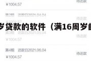 满16周岁贷款的软件（满16周岁的正规贷款软件）