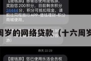 满16周岁的网络贷款（十六周岁网贷）