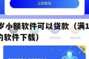 满16周岁小额软件可以贷款（满16周岁可以贷款的软件下载）