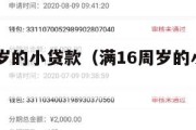 满16周岁的小贷款（满16周岁的小贷款怎么还）