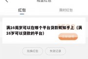 满16周岁可以在哪个平台贷款呢知乎上（满16岁可以贷款的平台）