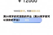 满16周岁的可贷款的平台（满16周岁就可以贷款的平台）