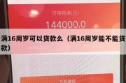 满16周岁可以贷款么（满16周岁能不能贷款）