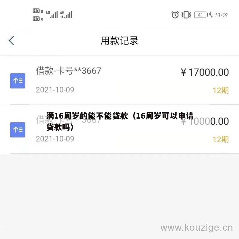 满16周岁的能不能贷款(16周岁可以申请贷款吗)