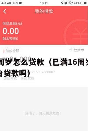 满了16周岁怎么贷款(已满16周岁可以在什么平台贷款吗)