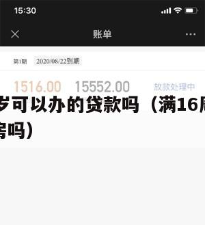 满16周岁可以办的贷款吗(满16周岁可以贷款买房吗)