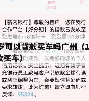 满16周岁可以贷款买车吗广州(16周岁能不能贷款买车)