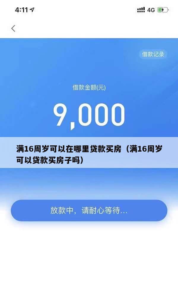 满16周岁可以在哪里贷款买房(满16周岁可以贷款买房子吗)